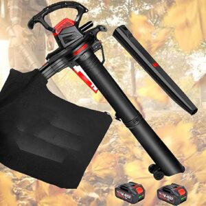 Aspirateur souffleur de feuilles portable, aspirateur soufflant électrique au lithium 40 V, soufflant et aspirant 2 en 1 souffleur de feuilles de jardin, aspirateur de pelouse...