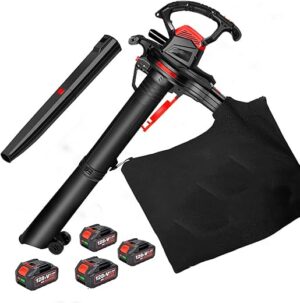 Aspirateur souffleur de feuilles portable, aspirateur soufflant électrique au lithium 40 V, soufflant et aspirant 2 en 1 pour jardin, cour, balayeuse, pièce, aspirateur de...