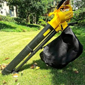 KIUYTQQ Aspirateur souffleur et broyeur de Feuilles électrique 3000W, électrique 3 en 1, Vitesse Variable, avec Grand Sac de Collecte de 35L de capacité, 30m