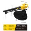 KIUYTQQ Souffleur, aspirateur et broyeur de Feuilles électrique 3000 W, électrique 3 en 1, Vitesse Variable, avec Grand Sac de Collecte d'une capacité de 35 L, 30 m – Image 6