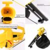 KIUYTQQ Souffleur, aspirateur et broyeur de Feuilles électrique 3000 W, électrique 3 en 1, Vitesse Variable, avec Grand Sac de Collecte d'une capacité de 35 L, 30 m – Image 7