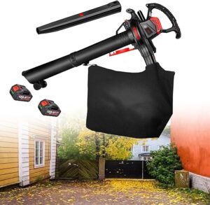 LMYYDES Souffleur de Feuilles sans Fil avec 6 Modes de Vitesse, aspirateur et broyeur de Jardin, souffleur et aspirateur de Feuilles 2X4000MAH, souffleur de Feuilles électrique,...
