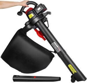 Souffleur de feuilles portatif, aspirateur souffleur de feuilles portable, aspirateur soufflant électrique au lithium 40 V, soufflant et aspirant 2 en 1 pour jardin, cour,...